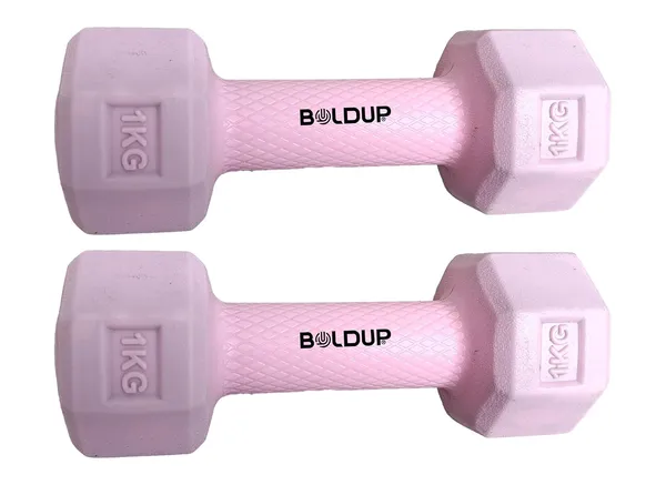 Dumbbells_For_Home_Gym_Equipment_Fitness_Barbell_Gym_And_Exercise_Equipment_Weights_For_Men_And_Women_1_Kg_X_2_Pc_Black_Hex_Fix_Hex_Pink_Dumbbell_Pack_Of_2_Pc