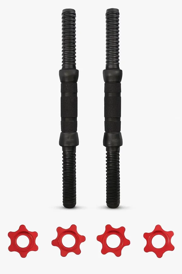 Adjustable_Dumbbell_Bar_With_Spin_Lock_Collars_Black_Handle_Grips_Red_Star_Lock_Nuts_2_Pc_14_Inches
