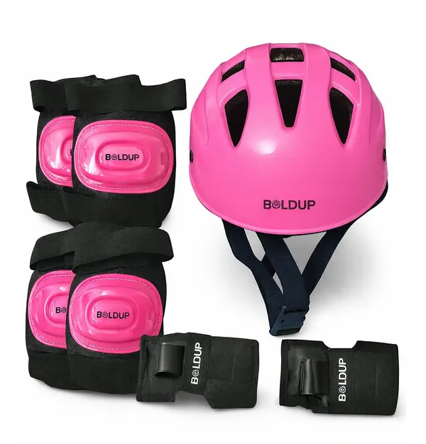 Safety_Gear_Set_With_Helmet_For_Cycling_Skating_Skateboard_Adjustable_Kids_Helmet_With_Knee_Pads_Elbow_Pads_Wrist_Guards_Protection_Kit_Pink_Skating_Kit