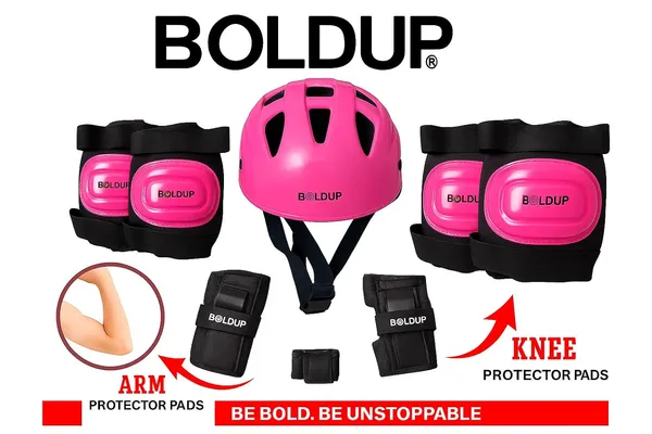 Safety_Gear_Set_With_Helmet_For_Cycling_Skating_Skateboard_Adjustable_Kids_Helmet_With_Knee_Pads_Elbow_Pads_Wrist_Guards_Protection_Kit_Pink_Skating_Kit