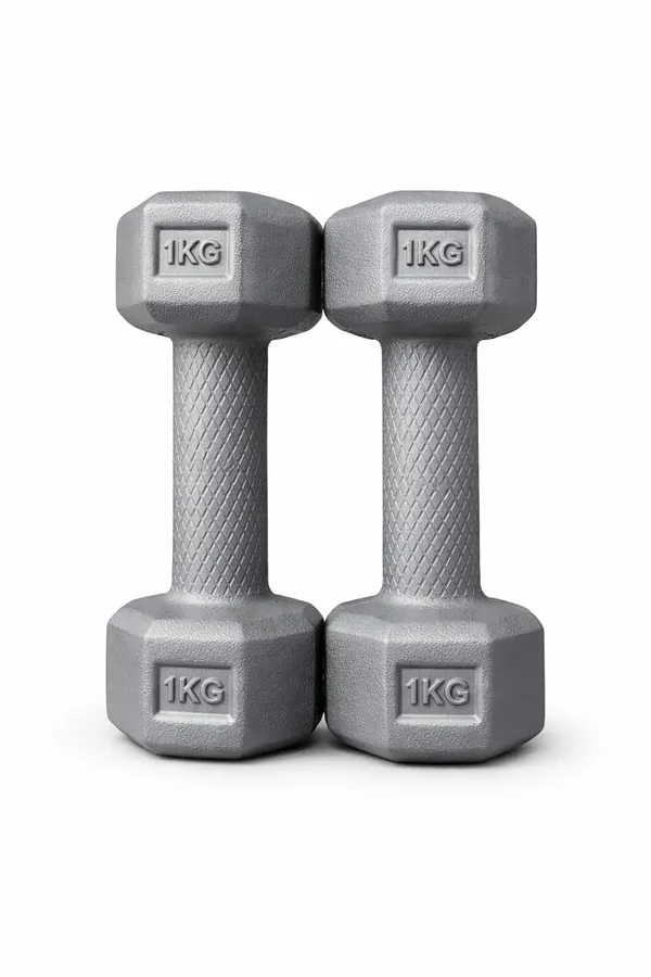 Hexagonal_Neoprene_Dumbbells_1kg_Weight_Anti_Slip_Textured_Grip_Home_Gym_Exercise_Equipment_Set_Of_2_Matte_Silver