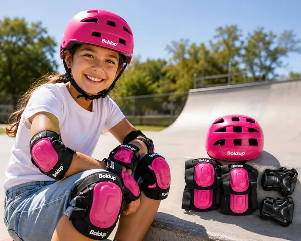 Kids_Safety_Gear_Set_Pink_Black_Helmet_With_Knee_Elbow_Wrist_Pads