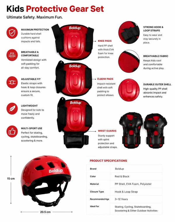 Kids_Safety_Gear_Set_Red_Helmet_With_Knee_Pads_Elbow_Pads_And_Wrist_Guards_7_Pieces_For_Skating_And_Cycling_Red_Skating_Kit