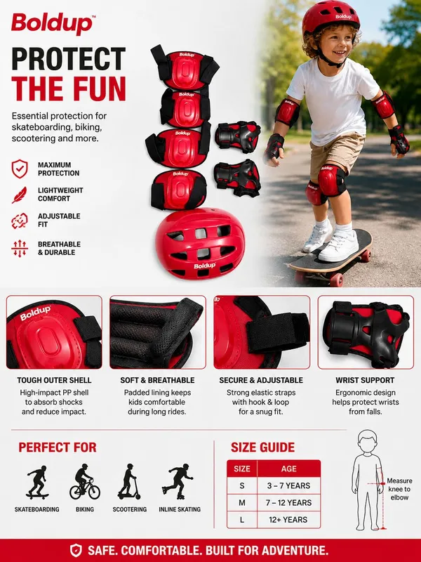 Kids_Safety_Gear_Set_Red_Helmet_With_Knee_Pads_Elbow_Pads_And_Wrist_Guards_7_Pieces_For_Skating_And_Cycling_Red_Skating_Kit