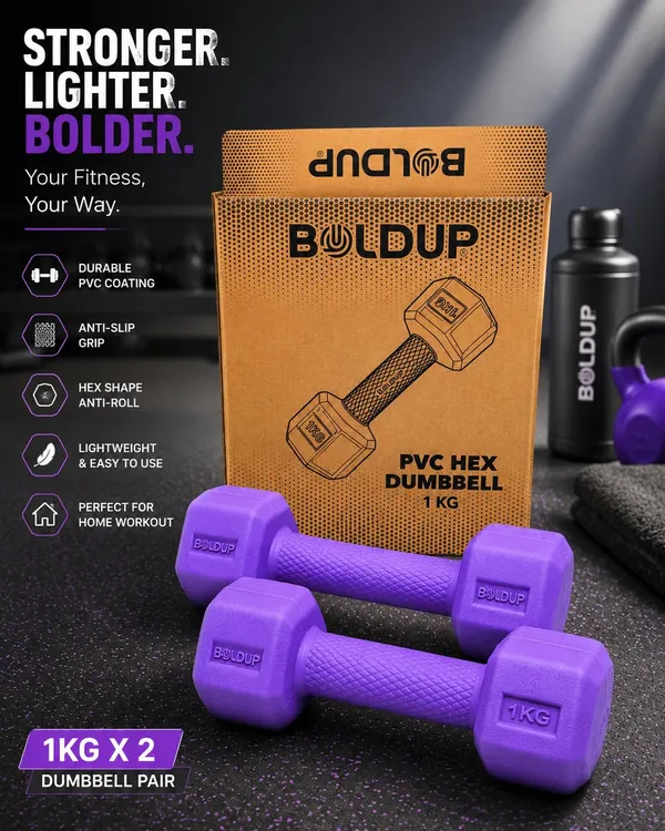 Hex_Pvc_Dumbbells_Pair_1kg_Lightweight_Fitness_Weights_For_Beginners_1_Kg_Purple_Set_Of_2