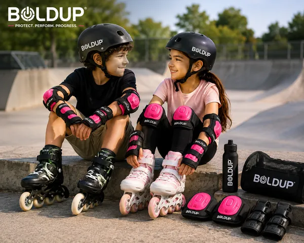 BOLDUP_Kids_Protective_Gear_Set_6-Piece_for_Skating,_Cycling_&_Scooter_|_Knee_Pads,_Elbow_Pads_&_Wrist_Guards_|_Adjustable_Safety_Guards_for_Boys_&_Girls_(Pink_Knee_Guard)
