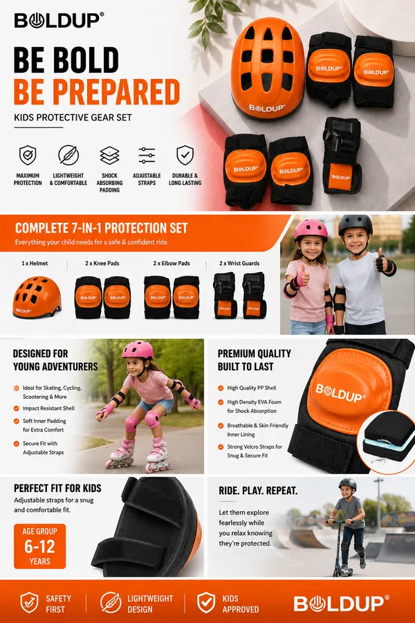 BOLDUP_Kids_Protective_Gear_Set_7-in-1_for_Skating,_Cycling_&_Scooter_|_Helmet,_Knee_Pads,_Elbow_Pads_&_Wrist_Guards_|_Adjustable_Safety_Gear_Kit_for_Boys_&_Girls_