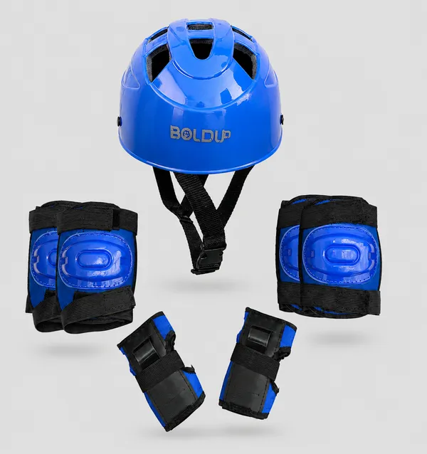 BOLDUP_Kids_Protective_Gear_Set_7-in-1_for_Skating,_Cycling_&_Scooter_|_Helmet,_Knee_Pads,_Elbow_Pads_&_Wrist_Guards_|_Adjustable_Safety_Gear_Kit_for_Boys_&_Girls_(Blue_Skating_kit_)