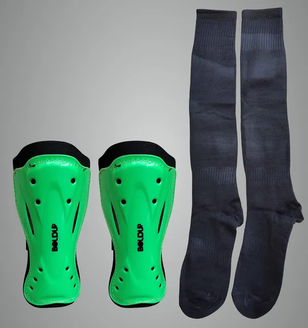 Green_Plastic_&_Foam_Premium_&_Elegant_Football_Shinguard_With_Socks_For_Sports_(Pack_Of_2)
