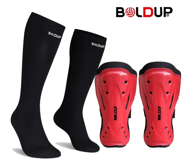Red_Plastic_&_Foam_Premium_&_Elegant_Football_Shinguard_With_Socks_For_Sports_(Pack_Of_2)