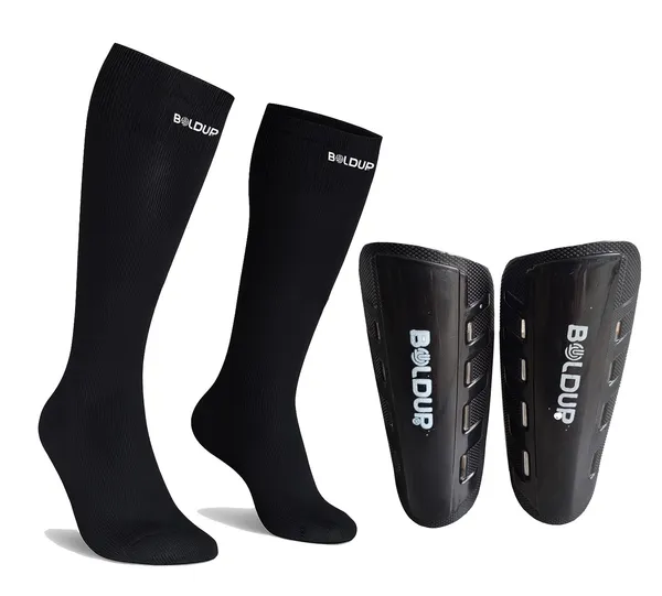 Black_Plastic_&_Foam_Premium_&_Elegant_Football_Shinguard_With_Socks_For_Sports_(Pack_Of_2)