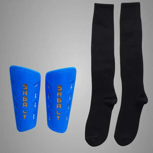 Blue_Plastic_&_Foam_Premium_&_Elegant_Football_Shinguard_With_Socks_For_Sports_(Pack_Of_2)