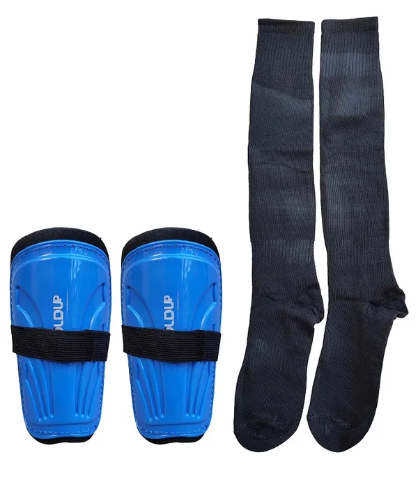 Blue_Plastic_&_Foam_Premium_&_Elegant_Football_Shinguard_With_Socks_For_Sports_(Pack_Of_2)