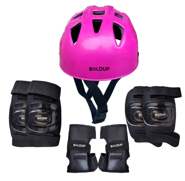 Pink_Pvc_Plastic_Premium_&_Elegant_Skating_Protective_Kit_With_Helmat_For_Boys_&_Girls