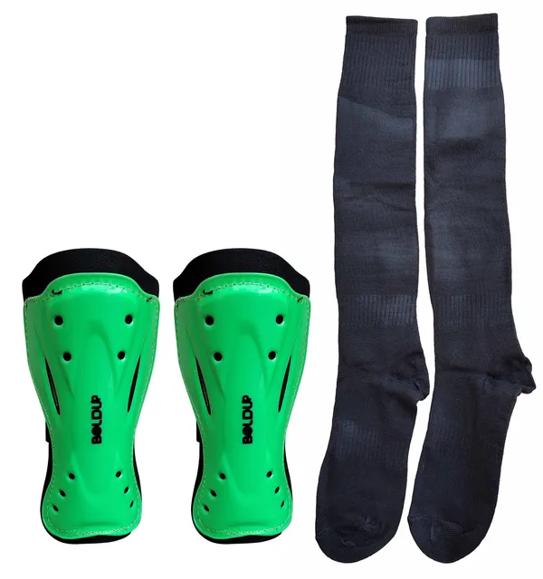 Green_Plastic_&_Foam_Premium_&_Elegant_Football_Shinguard_With_Socks_For_Sports_(Pack_Of_2)