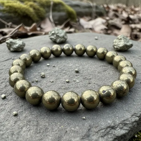 Pyrite_Crystal_bracelet_8mm
-Original_Natural_Earth