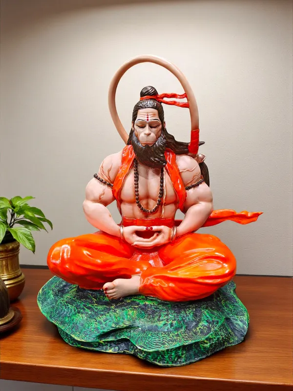 6_Inch_Meditating_Lord_Hanuman_Idol_–_Premium_Resin_Bajrangbali_Statue_for_Home_Temple_&_Car_Dashboard_DA-226