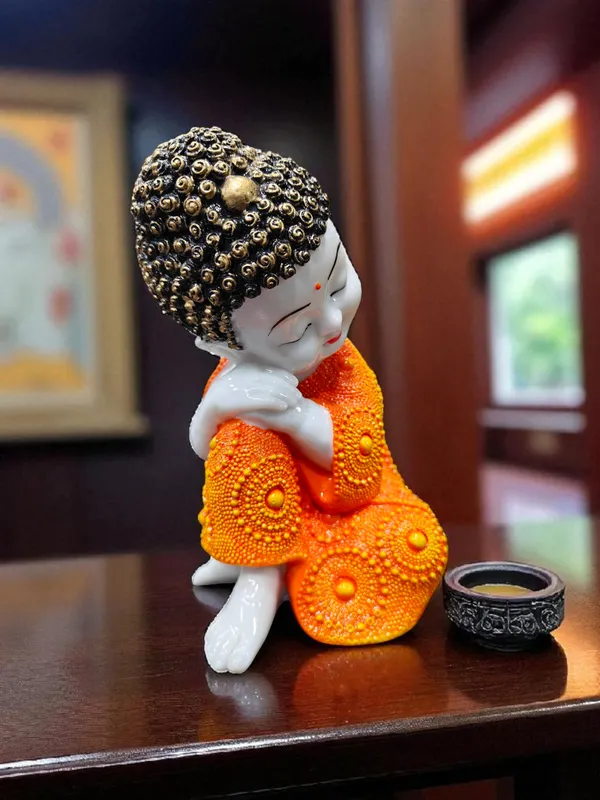 Orange_Fiber_Poly_Resin_Premium_Monk_Idol