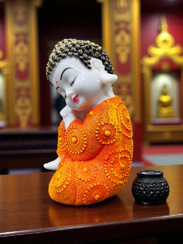 Orange_Fiber_Poly_Resin_Premium_Monk_Idol