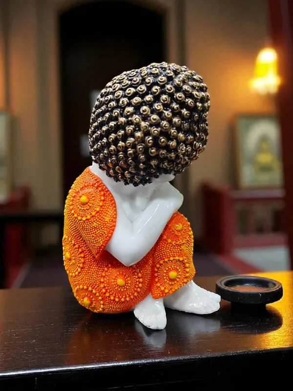 Orange_Fiber_Poly_Resin_Premium_Monk_Idol