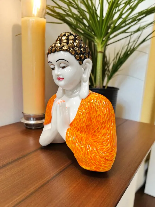 orange_Fiber_Poly_Resin_Premium_NAMSKAR_Buddha_Idol