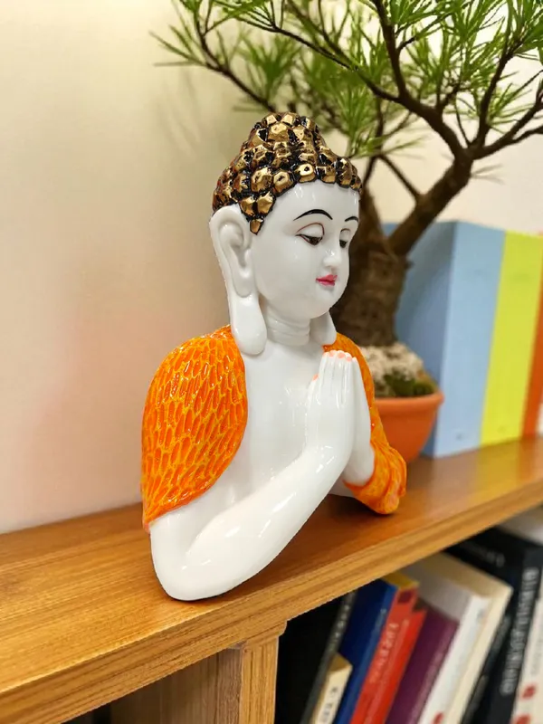 orange_Fiber_Poly_Resin_Premium_NAMSKAR_Buddha_Idol
