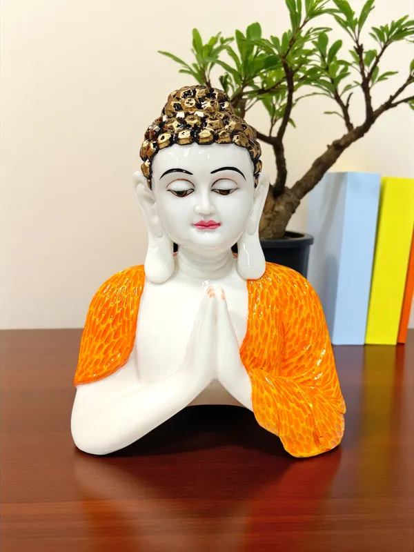 orange_Fiber_Poly_Resin_Premium_NAMSKAR_Buddha_Idol