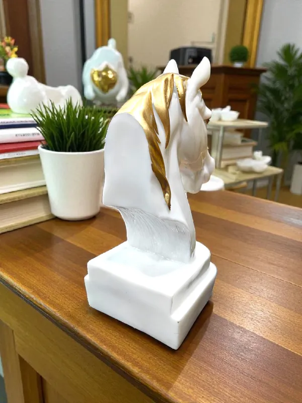 White_Fiber_Poly_Resin_Premium_Horse_Statue