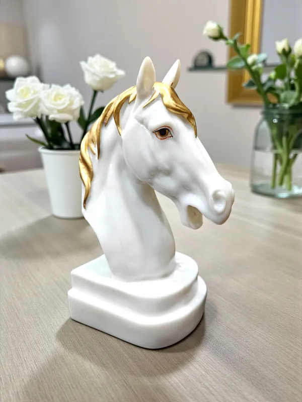 White_Fiber_Poly_Resin_Premium_Horse_Statue