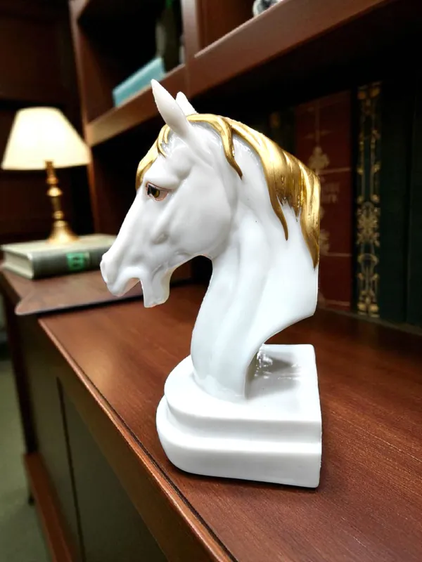 White_Fiber_Poly_Resin_Premium_Horse_Statue