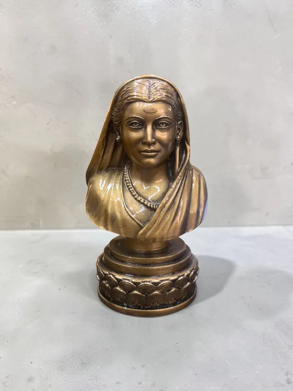 Premium_Golden_Savitribai_Phule_Bust_Statue_|_First_Female_Teacher_of_India_Idol_|_Social_Reformer_Showpiece_|_Poly_Resin_Decorative_Statue_for_Home,_Office_&_Study_Table_DA-120