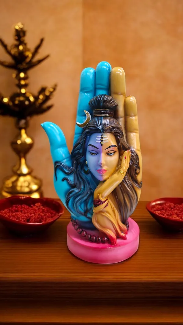 10_Inch_Premium_Multicolor_Shiv_Parvati__(Ardhanarishvara)_Idol_|_Fiber_Poly_Resin_Murti_for_Home_Temple,_Pooja_Room_&_Decor