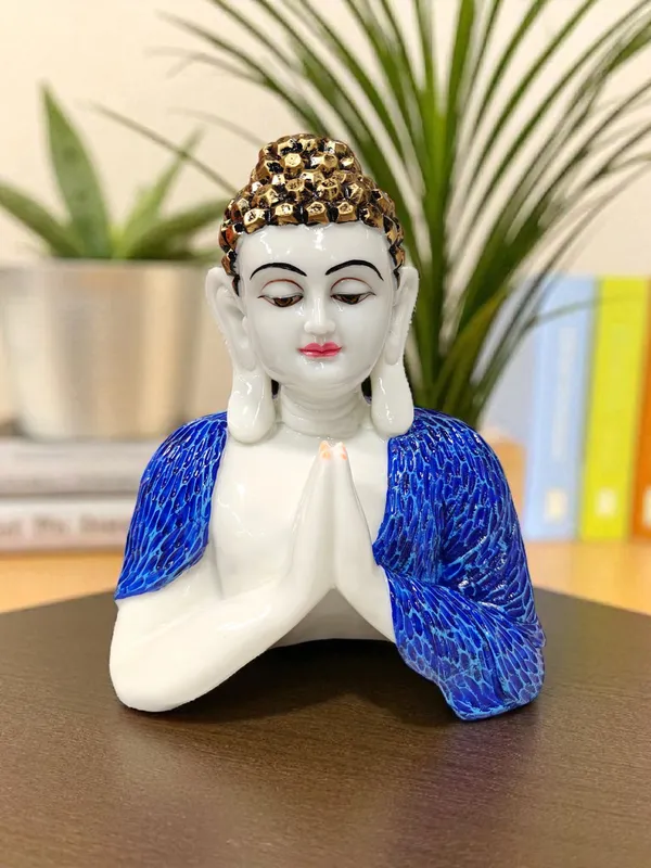 BLUE_Fiber_Poly_Resin_Premium_NAMSKAR_Buddha_Idol