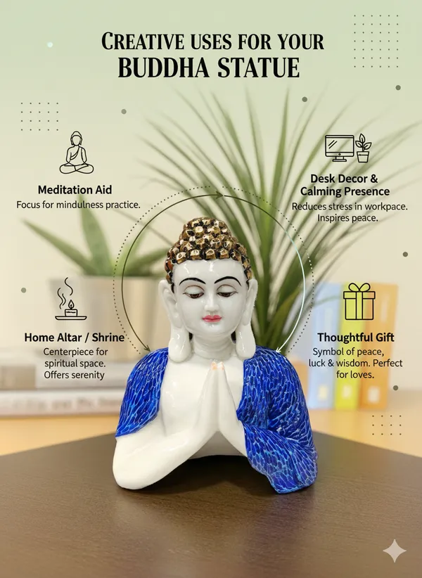 BLUE_Fiber_Poly_Resin_Premium_NAMSKAR_Buddha_Idol