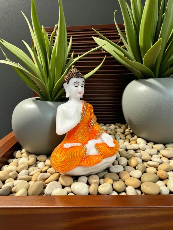 ORANGE_Fiber_Poly_Resin_Premium_NAMSKAR_Buddha_Idol