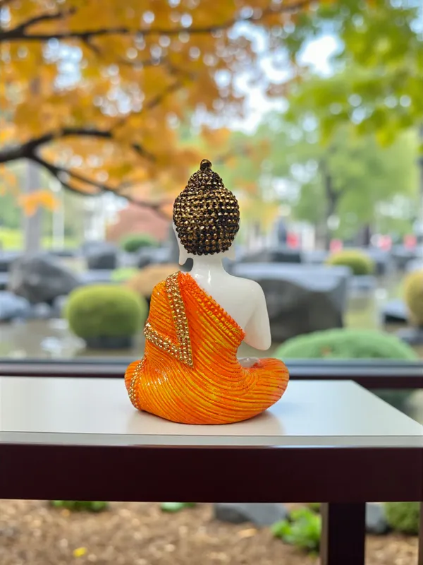 ORANGE_Fiber_Poly_Resin_Premium_NAMSKAR_Buddha_Idol