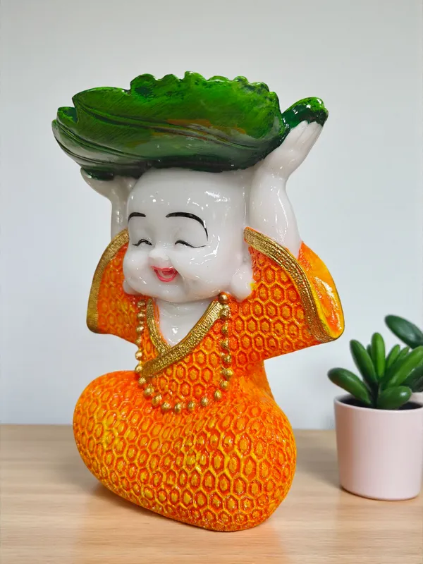 Orange_Fiber_Poly_Resin_Premium_Monk_Idol