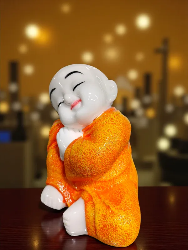 Orange_Fiber_Poly_Resin_Premium_Monk_Idol