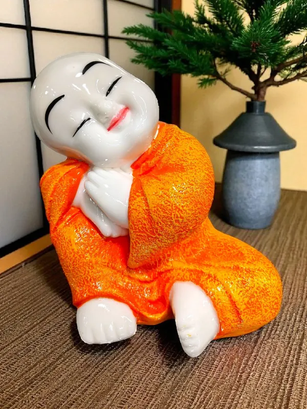 Orange_Fiber_Poly_Resin_Premium_Monk_Idol