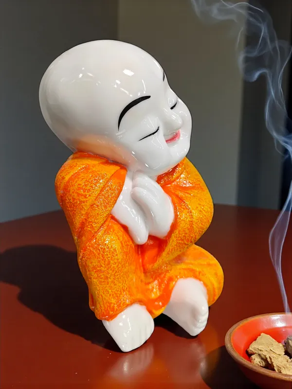 Orange_Fiber_Poly_Resin_Premium_Monk_Idol