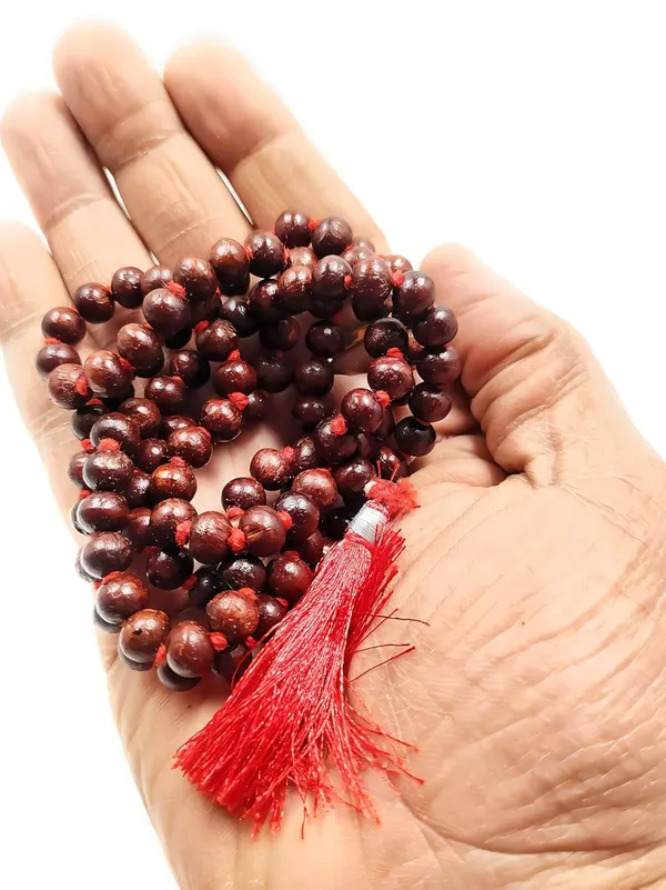 Red_Natural_Sandalwood_Prayer_Mala,_108+1_Beads_With_Red_Tassel,_Mala_For_Jaap