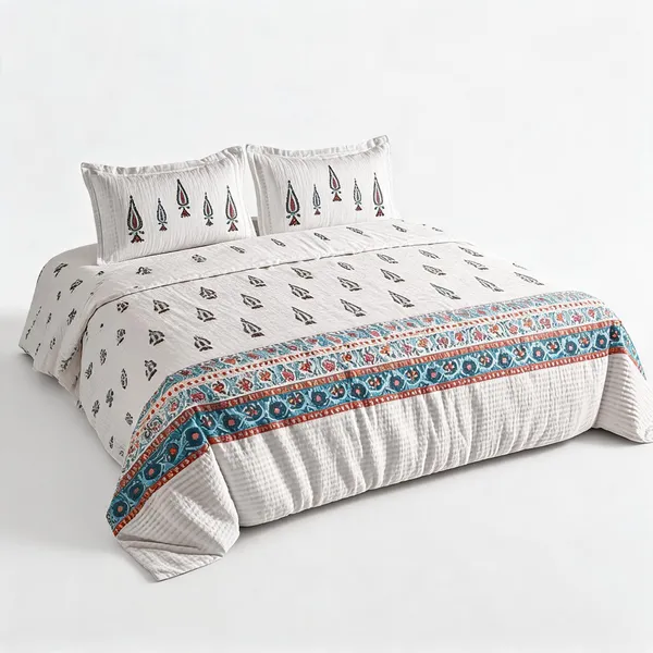 Dark_Blue_And_White_100%_Cotton_King_Size_Bedsheet_For_Bedroom