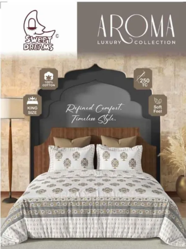 Brown_And_White_100%_Cotton_King_Size_Bedsheet_For_Bedroom