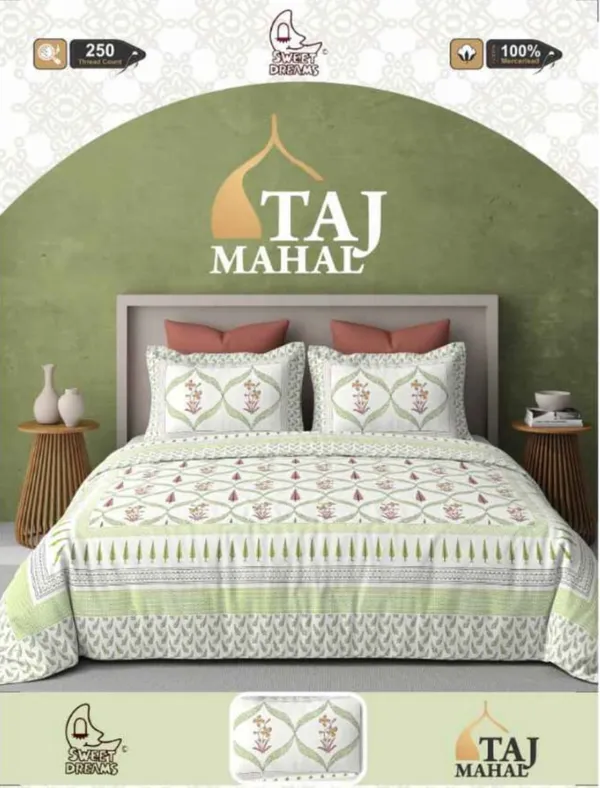 Green_And_White_100%_Cotton_King_Size_Bedsheet_For_Bedroom