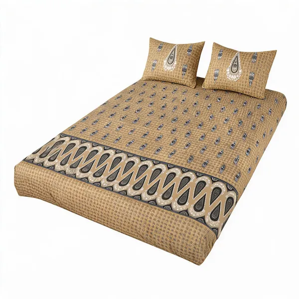 Mustard_Brown_100%_Cotton_King_Size_Bedsheet_For_Bedroom