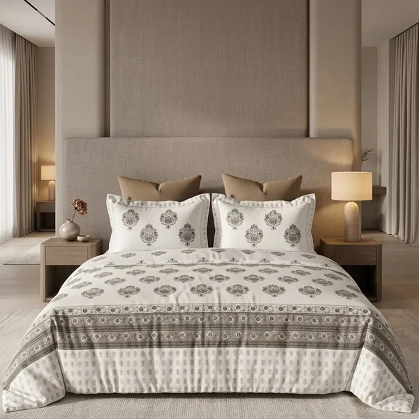 Brown_And_White_100%_Cotton_King_Size_Bedsheet_For_Bedroom