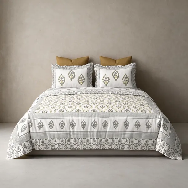 Grey_And_White_100%_Cotton_King_Size_Bedsheet_For_Bedroom