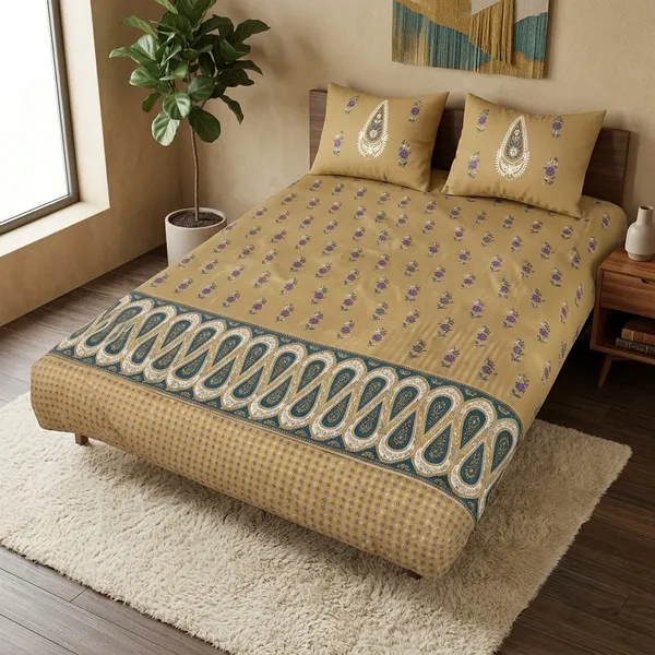 Mustard_Brown_100%_Cotton_King_Size_Bedsheet_For_Bedroom