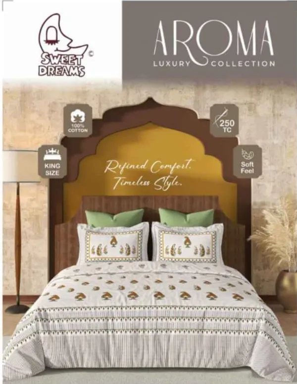 Green_And_White_100%_Cotton_King_Size_Bedsheet_For_Bedroom