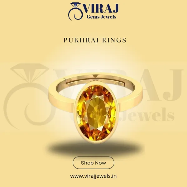 Pukhraj_Ring_Pukhraj_Stone__Created_Yellow_Sapphire_Gemstone_Adjustable_Women_&_Man_Ring